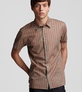 Dotted lines lend signature edge to this slim fit shirt from MARC BY MARC JACOBS.