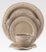 A beautiful stoneware charger is crafted in Portugal with elegant curves to bring irresistibly romantic European charm to a dinner or party. From the Berry & Thread CollectionCeramic stoneware13½ diam.Dishwasher- & microwave-safeImported