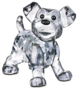 The embodiment of Scamp, this Swarovski crystal figurine captures the rascally spirit of Lady and the Tramp's young pup. A must for Disney and dog lovers in lavender-tinted crystal.