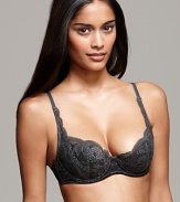 A floral lace balconette bra with underwire cups for the perfect amount of support, a romantic style from Calvin Klein.