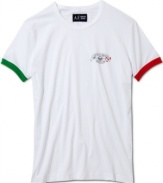 Buon Italia! This t-shirt from Armani shows of your international style.