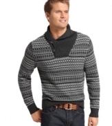 Standout details on this Izod sweater give you effortless, eye-catching appeal for any day out.