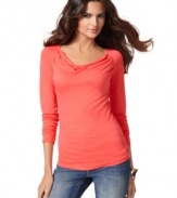 It's all in the drape! INC's feminine cowlneck top makes layering a breeze – it's cute on its own too!