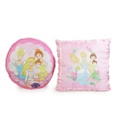 Perfect for little princesses, this decorative pillow pack from Disney features Cinderella, Aurora and Belle, along with delicate embroidery and touches of satin for an enchanting appeal.