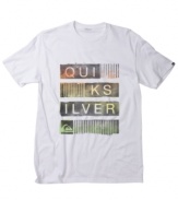 A healthy fixation. This Quiksilver tee reimagines your casual wardrobe with a cool colorful graphic.