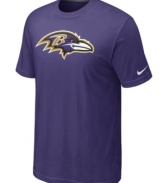 Go big! Display your love for the Baltimore Ravens loud and proud in this oversized-logo t-shirt from Nike.