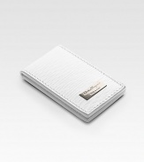 Magnetic money clip in pebbled calf leather. 1½W X 2¾H Made in Italy