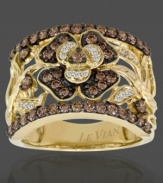 Attract many admirers with this stunning Le Vian ring featuring an elegant flower of round-cut chocolate diamonds (1 ct. t.w.) in a 14k gold setting. Size 7.