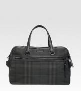 A soft-sided case for wherever the business day takes you in stylish, enduring nylon with leather detail and an iconic check pattern. Zip closures Top handles Two compartments with separate openings Exterior zip pocket Interior zip, slip pockets 21¼W X 12½H X 9½D Made in Italy 