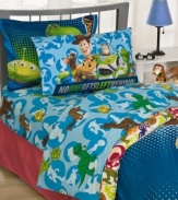 To bedtime and beyond! These bold and colorful sheets tuck kids in with familiar faces from Disney's Toy Story. Match each character to its silhouette!