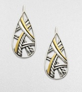 From the Papyrus Collection. A teardrop shape featuring interwoven textured and smooth curves of sterling silver and 18k yellow gold.18k yellow gold Sterling silver Length, about 1 French wire Imported