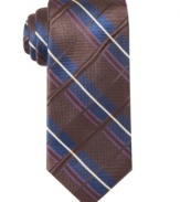 Take a quick route to the not-so-basic with this grid-patterned silk tie from Countess Mara.