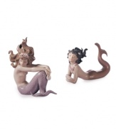 From under the sea to your living room shelf, the Illusion mermaid figurine from Lladro evokes another world entirely in handcrafted porcelain. Shown left.