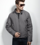 Stay sleek, no matter the weather, in this jacket from INC International Concepts.