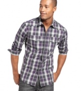 Add this Marc Ecko plaid shirt to your weekend rotation and achieve that cool casual look.