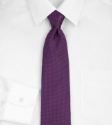 An intricate pindot pattern woven with premiere silk luxury. Silk; dry clean Made in USA 