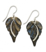 Add an element of nature. Jody Coyote's earthy earring style feature iridescent bronze patina leaves accented by sweeps of sterling silver on french wire. Approximate drop: 1-1/2 inches.