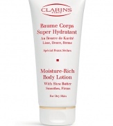 This rich moisturizing body lotion absorbs easily to replenish moisture to dry, rough skin. Soothes and softens, helping to restore skin's protective hydrolipic film. Promotes a firmer, toned, youthful appearance. Emollient formula promotes a more even texture and increased suppleness, making it ideal for ensuring day-long comfort. 7 oz. Made in France. 