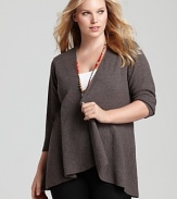 The perfect sweater for layering on when the temperature dips, this Eileen Fisher cardigan boasts an open front and an easy, flowing silhouette.