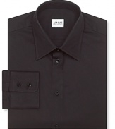 Armani Collezioni Black Point Collar Dress Shirt - Slim Fit