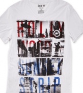 Wear west coast style when you rock this Hollywood Beach graphic t-shirt form Bar III.