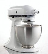 A baker's best friend, this smooth operating stand mixer helps knead, mix and whip tasty treats into shape. The tilt-head design allows you to easily add ingredients and access the contents of the bowl, while 10 speeds provide professional control. One-year warranty. Model KSM75W. Qualifies for Rebate