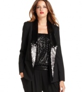 Tuxedo styling meets sequined sparkle on this MICHAEL Michael Kors blazer.