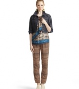 The printed pant is a season must-have! Get the look with this Bar III pair that's perfectly slouchy for a stylish look!