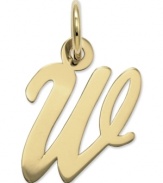 The perfect gift for Wendy. This polished W initial charm features a pretty, small script design in 14k gold. Chain not included. Approximate length: 7/10 inch. Approximate width: 3/10 inch.