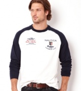 Unwind and relax in this comfortable raglan style t-shirt by Nautica.