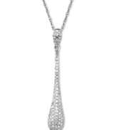 Fluid perfection. This sleek teardrop pendant shines with the addition of pave-set round-cut diamonds (1/3 ct. t.w.) set in 14k white gold. Approximate length: 18 inches. Approximate drop: 1-3/10 inches.