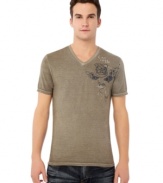 Why be plain when you can rock this standout V-neck tee from Buffalo David Bitton?