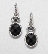 From the Renaissance Collection. Rich, faceted black onyx stones set in sleek sterling silver in a pretty drop design. Black onyxSterling silverDrop, about .5Post backImported 