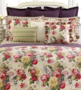 Reminiscent of the quaint English countryside, the Surrey Garden comforter from Lauren by Ralph Lauren renders a delightful floral motif in a colorful palette for a picturesque look. Button closure.