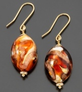 Get worldly glamour with these gorgeous earrings crafted in Murano glass and set in 14k gold. Approximate drop: 1-1/2 inches.