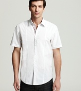 BOSS Black Marco Woven Short Sleeve Sport Shirt - Slim Fit