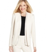 Update your wardrobe with this chic layered-look blazer by Jones New York. Pair with the matching pants for a modern take on professional polish.