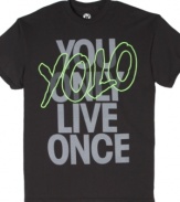 Get in the fast lane with this You Only Life Once t-shirt from Hybrid.