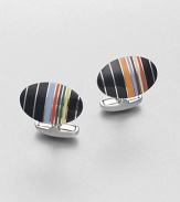 Add a pop of color to dress shirt with this enamel accented striped style. Enamel90% copper/10% zinc½ X ¾Imported