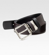 An adjustable look crafted in Italy from reversible leather with a palladio square buckle. About 1½ wide Made in Italy 