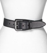 Give your waistline a classic finish with this Vachetta leather belt from Lauren by Ralph Lauren, trimmed in a silvery buckle.