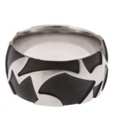 Perfect for the urban-minded man. This Simmons Jewelry Co. tattoo ring is crafted in stainless steel. Size 10-1/2.