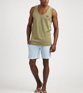 Easygoing summer style is a breeze in this lightweight cotton tank with chest logo detail.CrewneckCottonMachine washImported