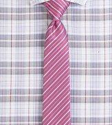 A handsome look woven with bold stripes in fine Italian silk.SilkAbout 2¼ wideDry cleanMade in Italy