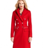 MICHAEL Michael Kors outfitted this luxe coat with military-inspired details for a crisp finish.