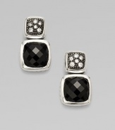 From the Chiclets Collection. Pavé diamonds add brilliance to dark, faceted black onyx set in blackened sterling silver. Black onyxDiamonds, .24 tcwBlackened sterling silverLength, about ½Post backImported 