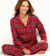 You'll feel right at home for the holidays with the cozy and cute prints on the Holiday Lane flannel pajamas by Charter Club.