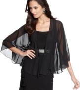 Instant elegance: Alex Evenings' sheer capelet adds a sophisticated finish to any almost any special occasion ensemble.