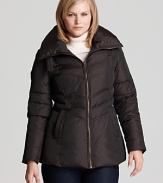 Fight falling temperatures with Marc New York's luxe down coat. A soft pillow collar lends additional warmth.