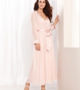 Wrap yourself in the sheer luxury of Flora Nikrooz's Florin chiffon long robe.